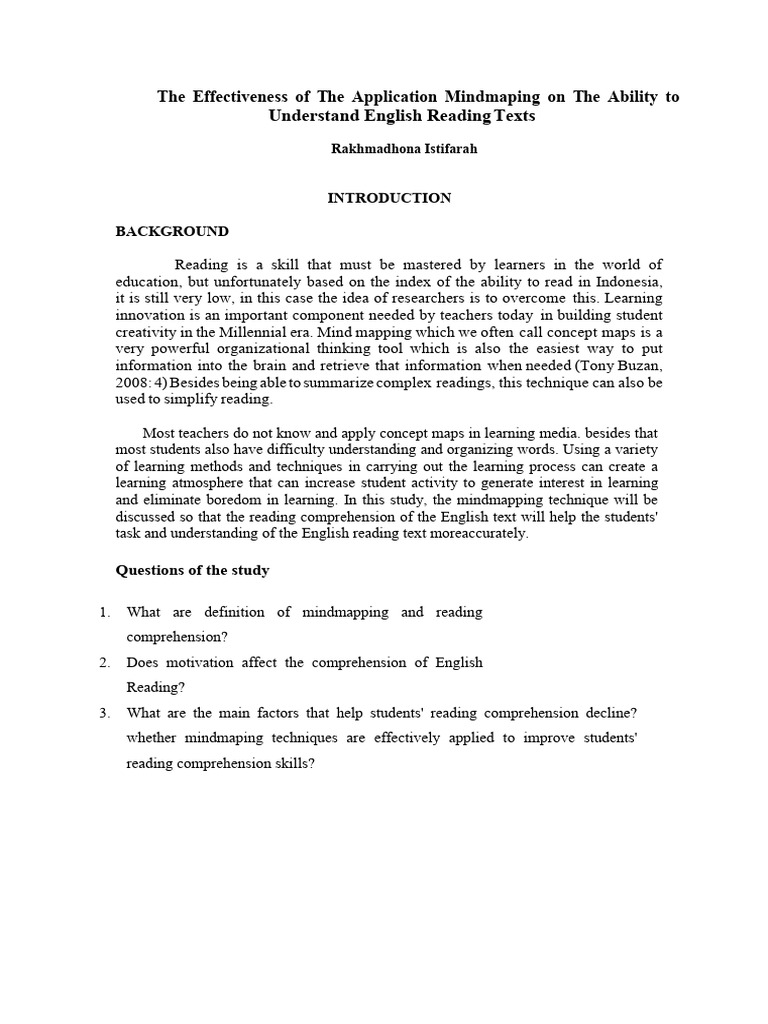 The Effectiveness of The Application Mindmaping On The Ability To ...