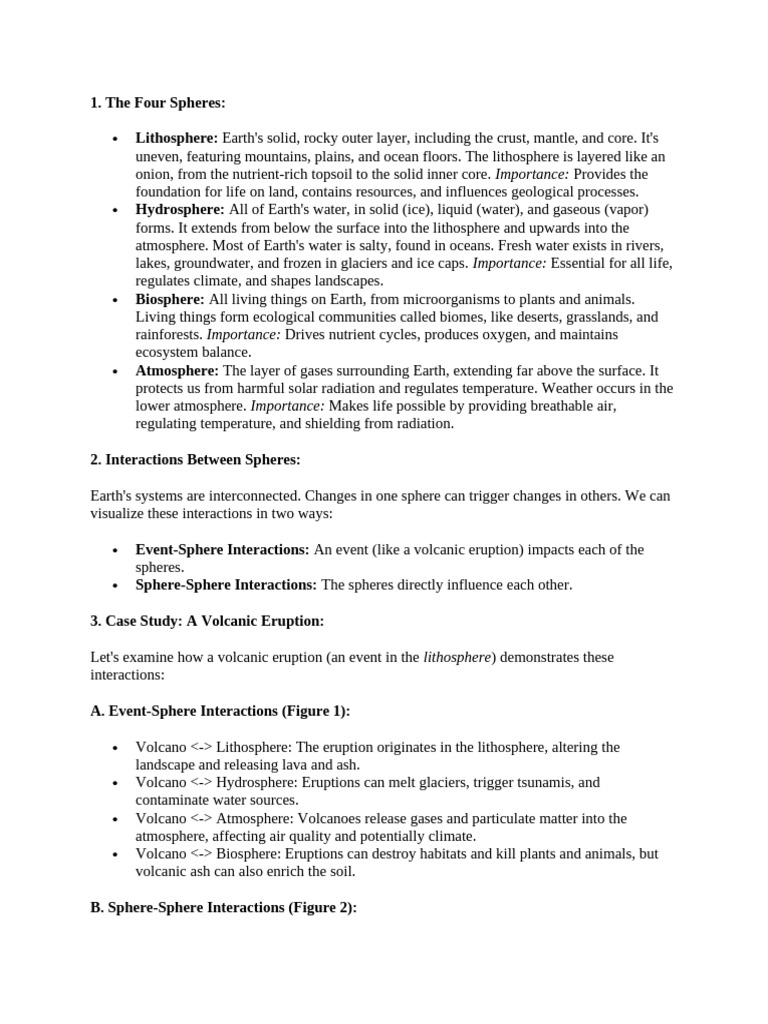 Earth's Spheres and Their Interactions | PDF | Earth | Volcano
