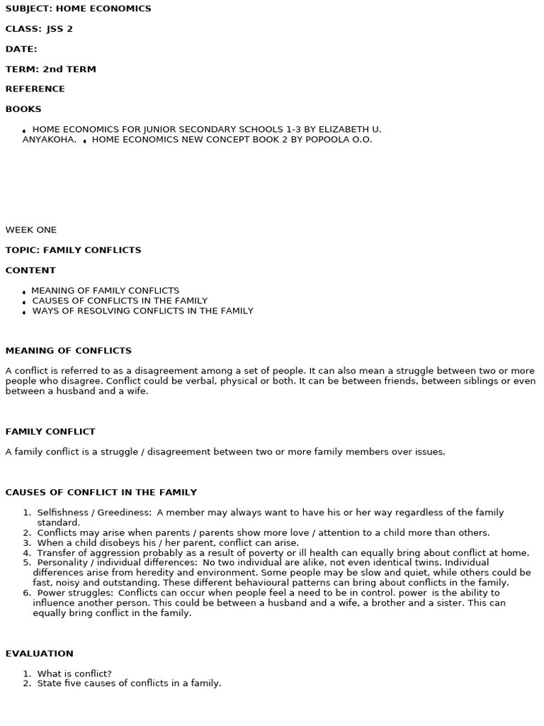 Family Conflicts and Resolutions Guide | PDF | Hiv/Aids | Value (Ethics)