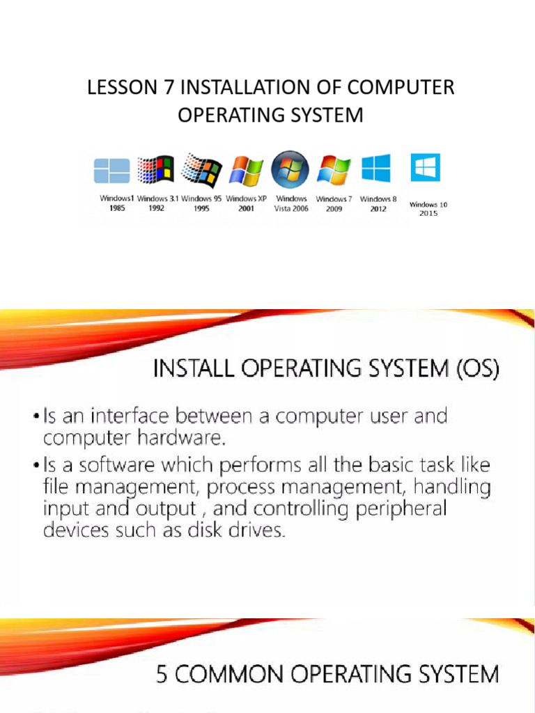 LESSON 7 Installation of Computer Operating System Windows 7-2 | PDF