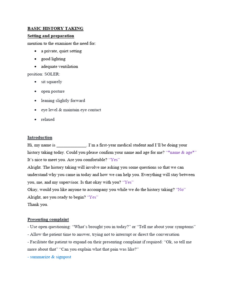 Effective History Taking in Medicine | PDF | Pain | Health Sciences