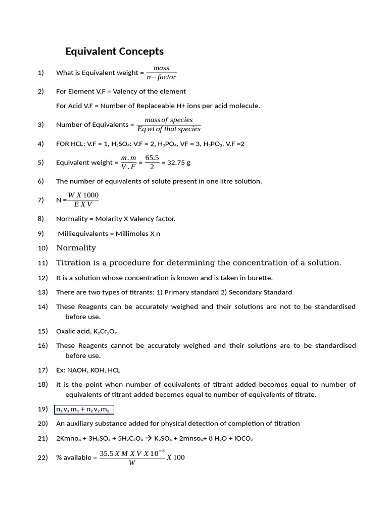 Equivalent Concepts Solution | PDF