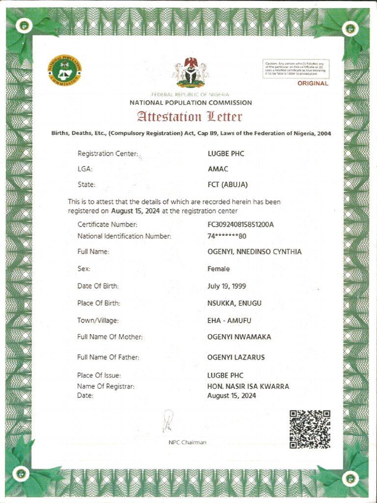Attestation Letter | PDF