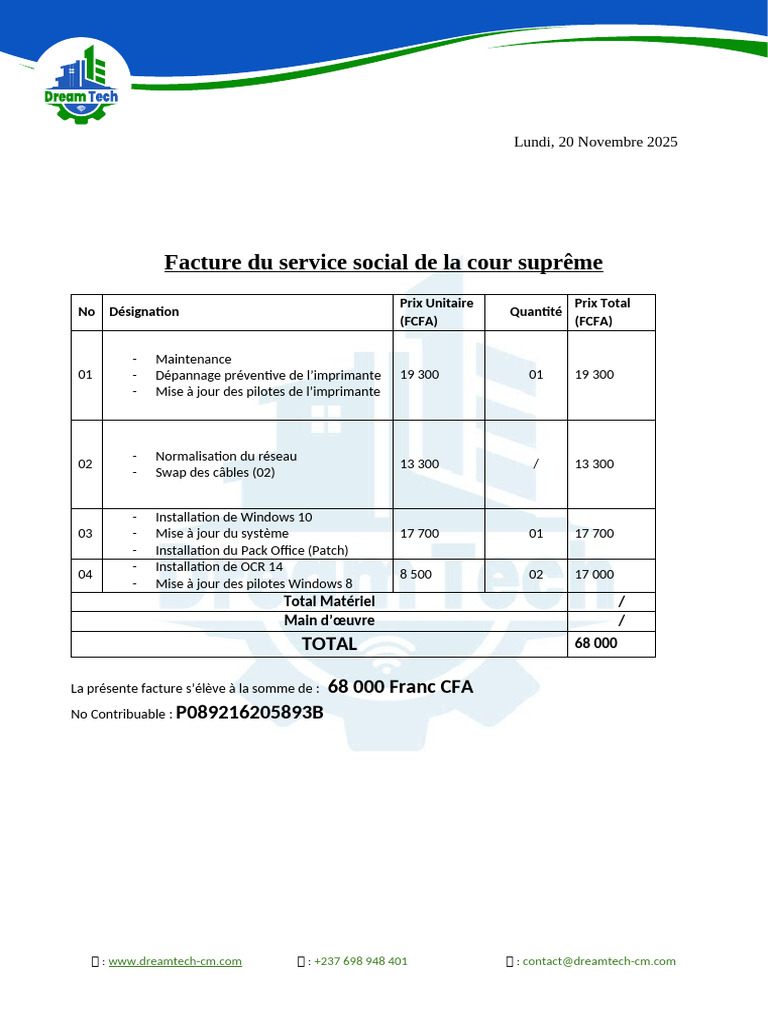 Facture de services informatiques 2025 | PDF