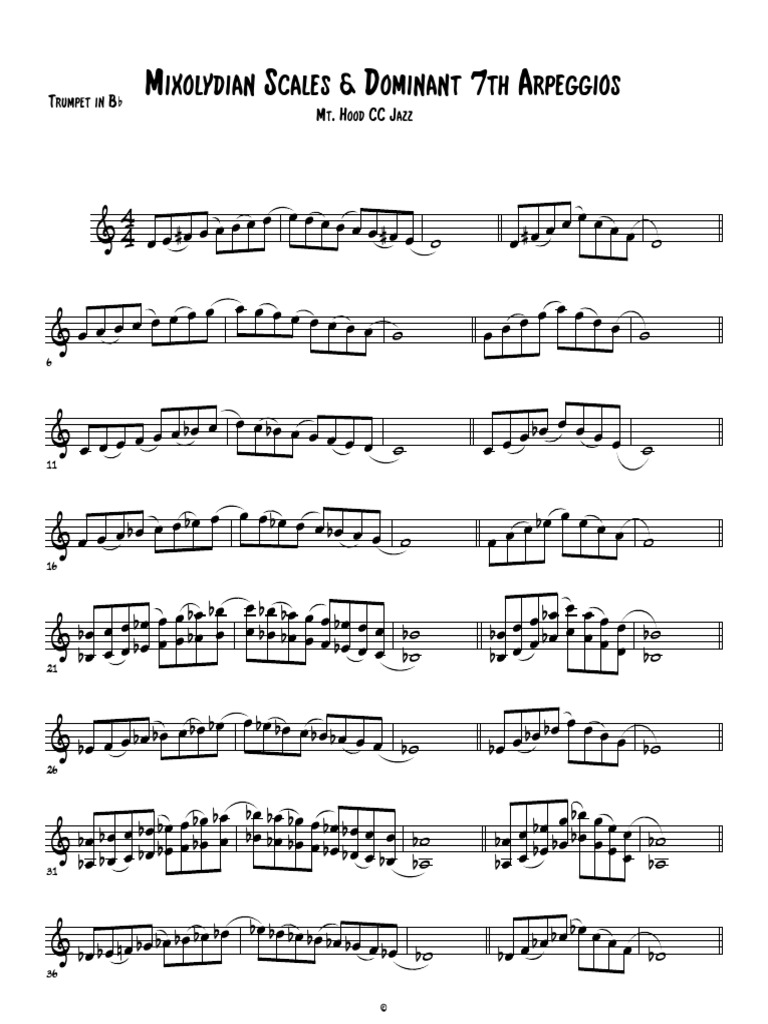 Mixolydian Scales | PDF