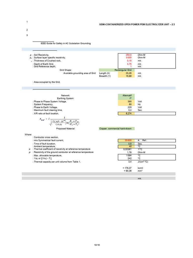 Earthing Calculation for Pyeongchang Project | PDF | Electricity ...