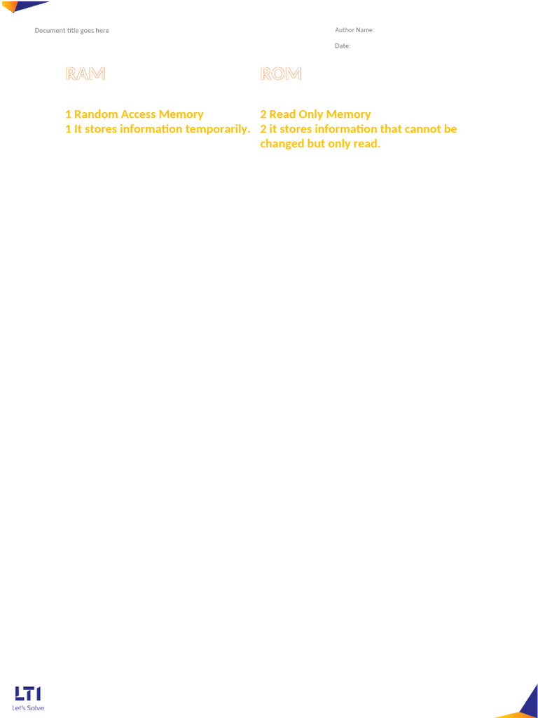 Ram Rom | PDF