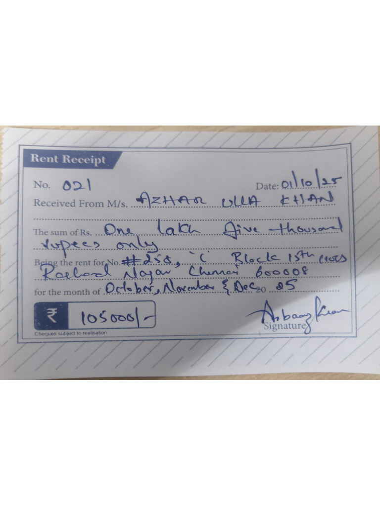 Rent Receipt 3 | PDF