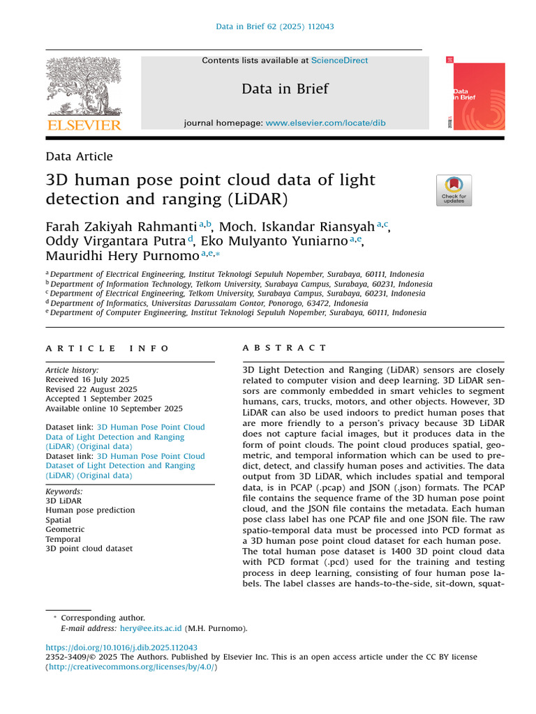 3D LiDAR Human Pose Point Cloud Data | PDF | Computer Vision | Lidar