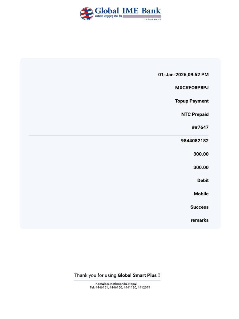 NTC Prepaid Payment Receipt | PDF