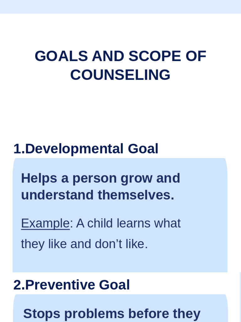 Counseling Goals and Scope Explained | PDF