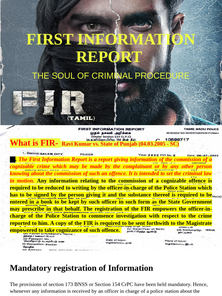 First Infomation Report (FIR) | PDF | Legal Procedure | Justice