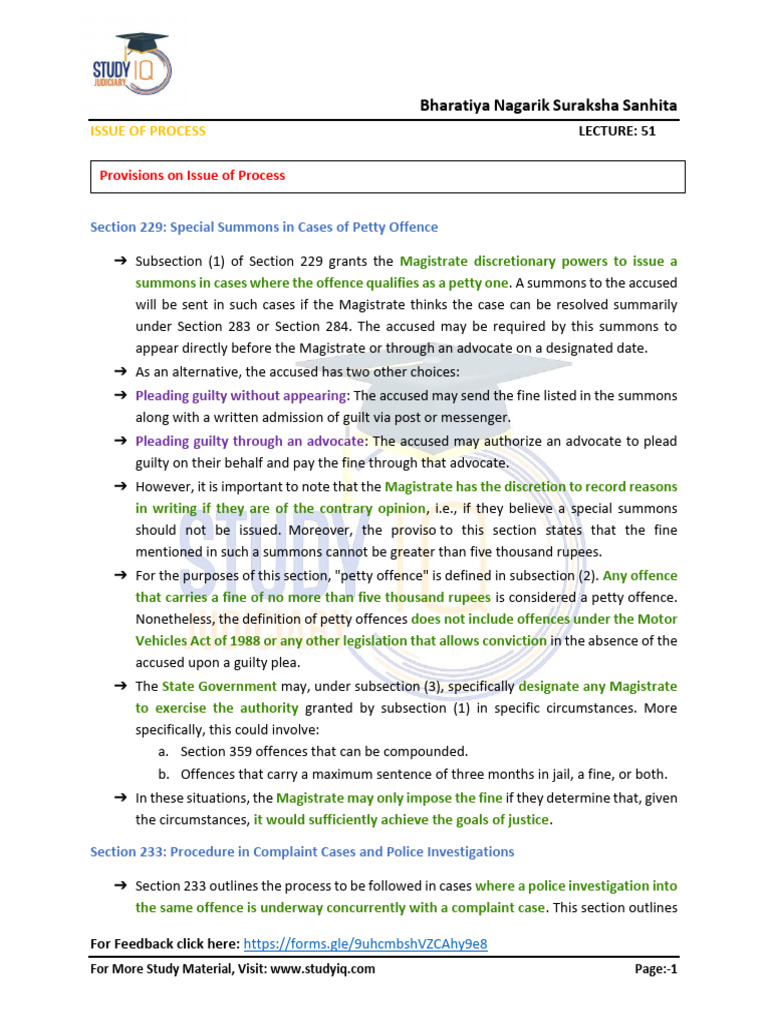 20th August, 2024, Bnss, PDF Notes | PDF
