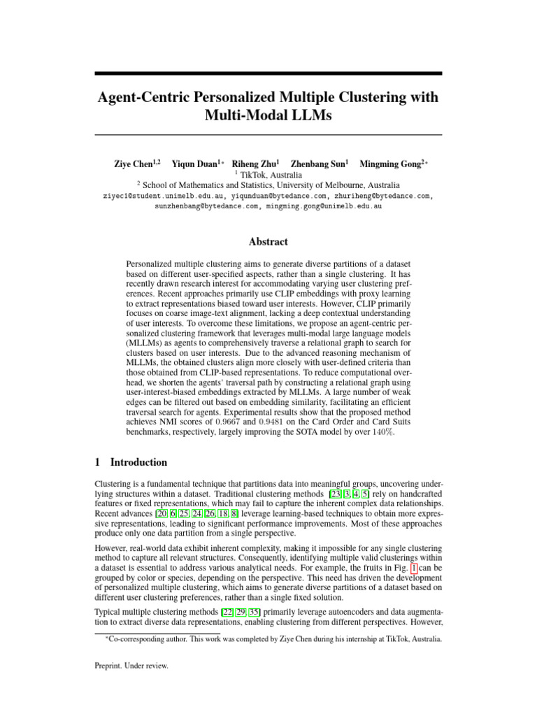 Agent-Centric Personalized Clustering Framework | PDF | Cluster ...
