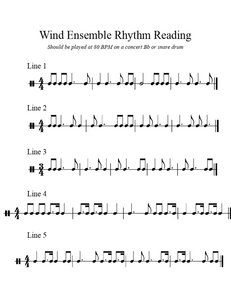 Wind Ensemble Rhythm Reading | PDF