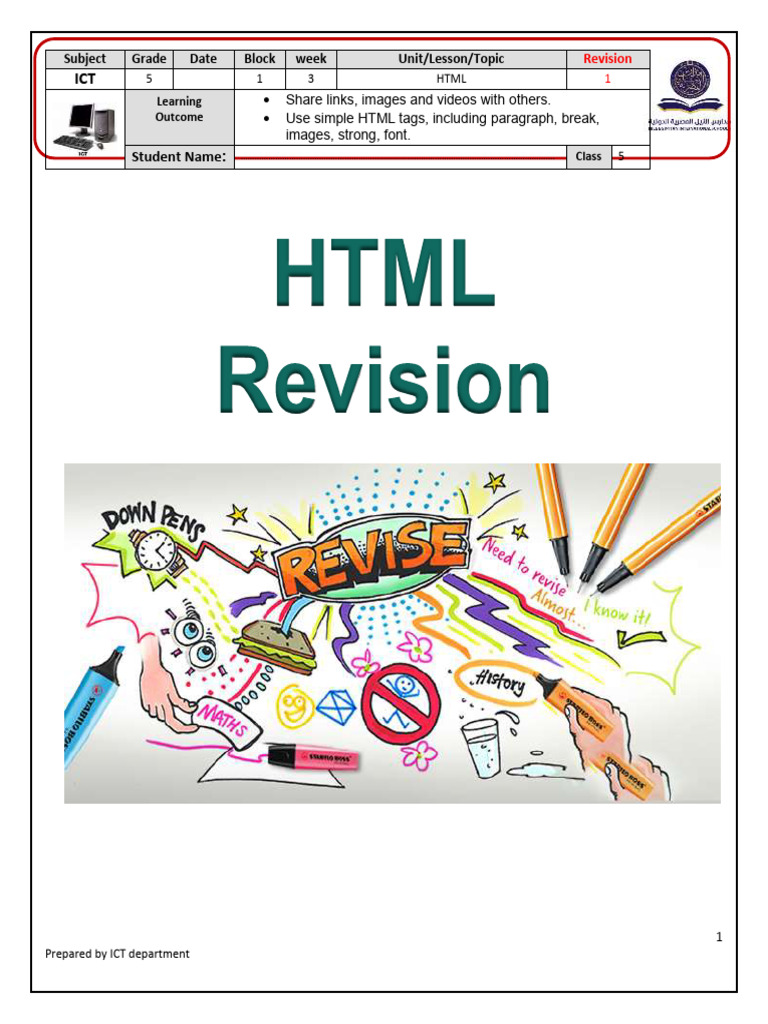 HTML Basics for Grade 5 Students | PDF | Web Standards | Html