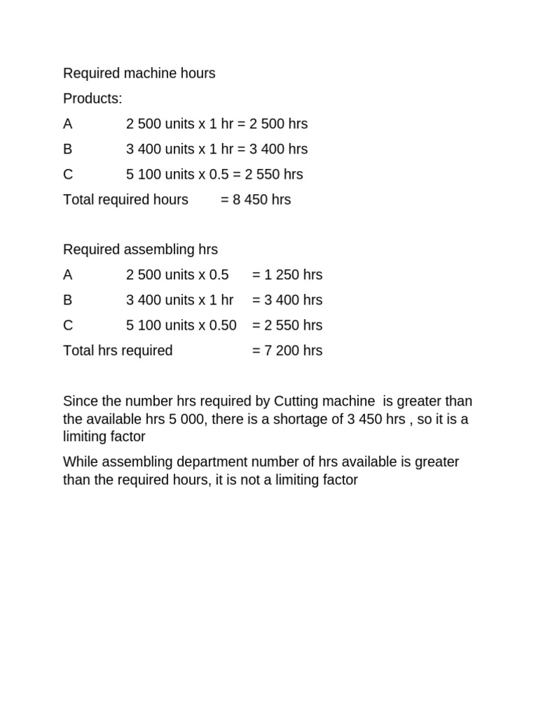 Machine Hour Requirements and Profit Analysis | PDF