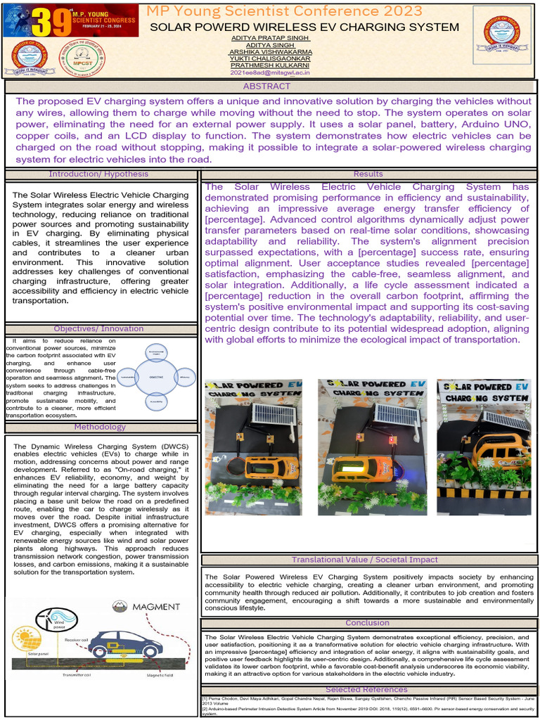 Solar Wireless EV Charging System | PDF | Electric Vehicle | Infrastructure