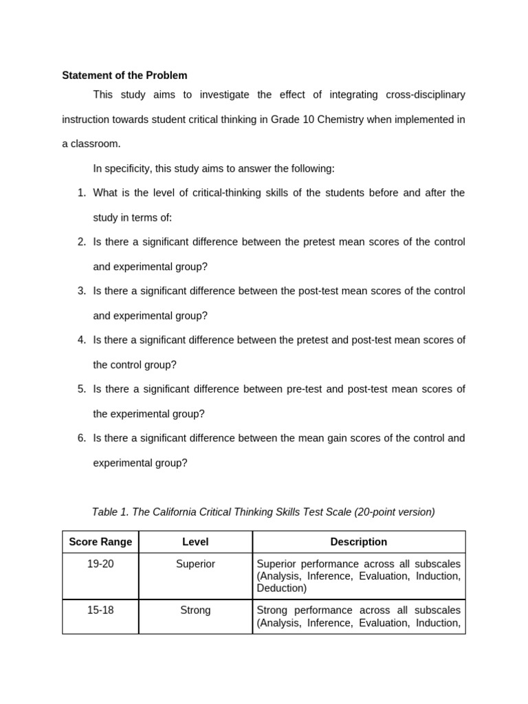 Quasi-Experimental-SOP-Sample | PDF | Critical Thinking | Inductive ...