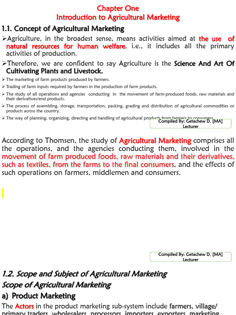 Introduction to Agricultural Marketing | PDF | Market (Economics ...