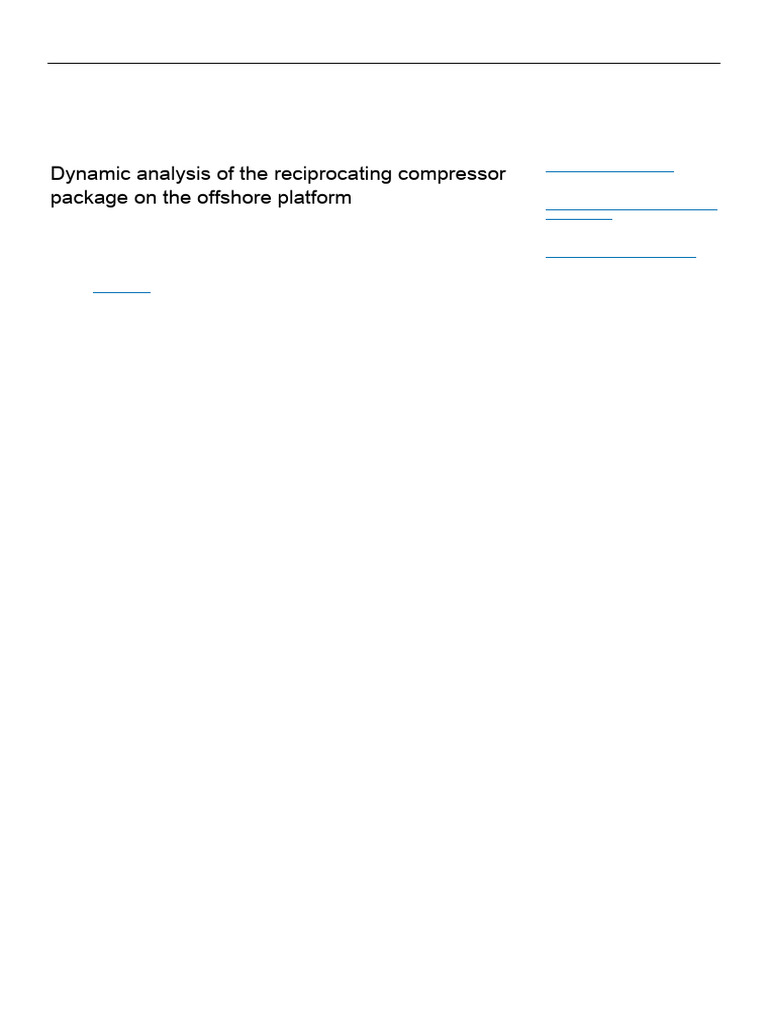 Dynamic Analysis of Offshore Compressors | PDF | Force | Piston