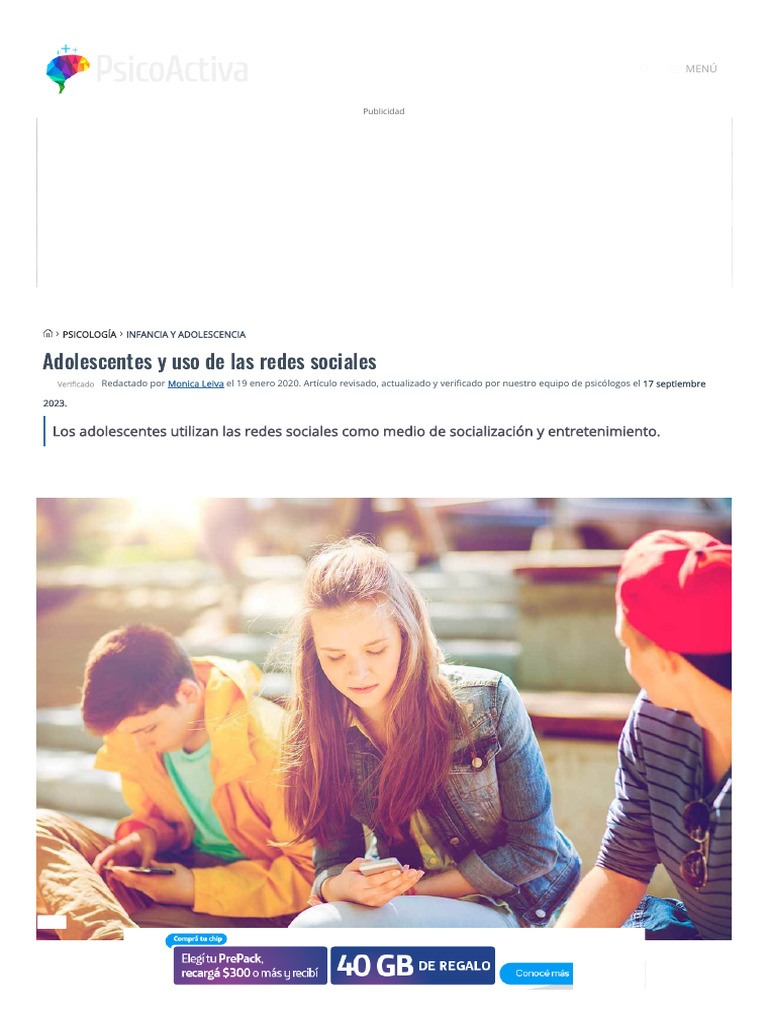 Adolescentes y Riesgos en Redes Sociales | PDF | Servicio de redes ...
