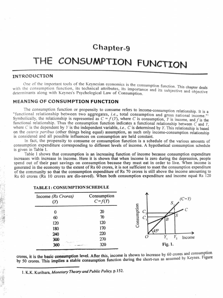 Consumption Function Notes | PDF