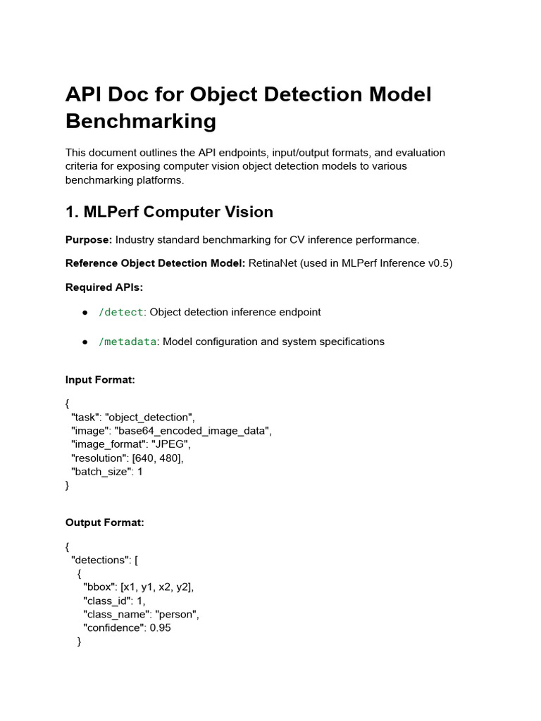 API Doc for Object Detection Model Benchmarking | PDF | Computing ...