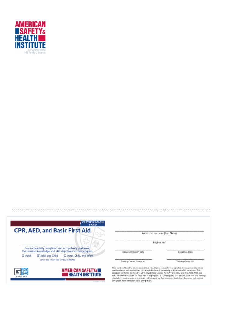 ASHI CPR/AED Certification Confirmation | PDF