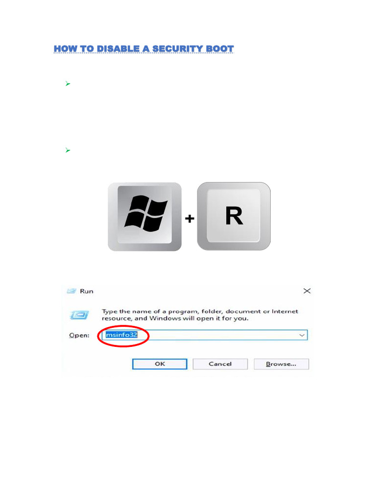 Disable Secure Boot in Windows Guide | PDF