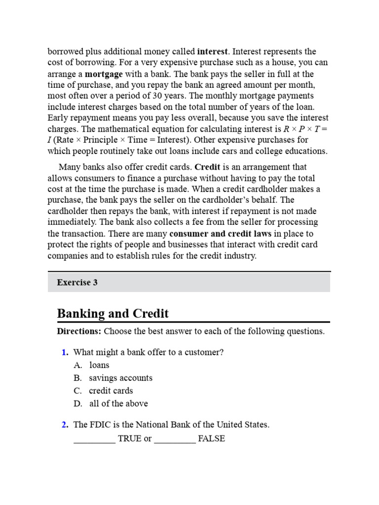 Understanding Banking and Government Roles | PDF | Credit Card | Interest