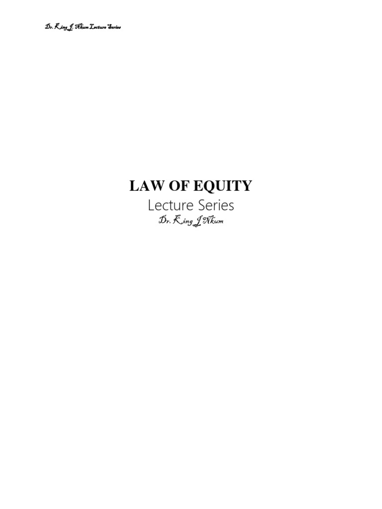 Understanding the Law of Equity | PDF | Equity (Law) | Lease