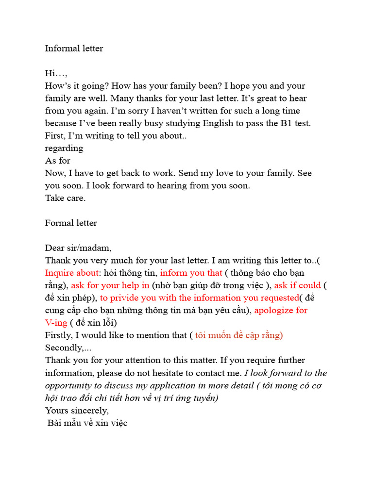 Informal and Formal Letter Writing Guide | PDF