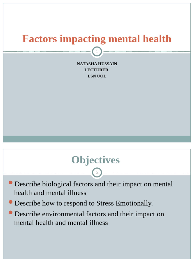 Factors Influencing Mental Health | PDF | Stress (Biology) | Major ...