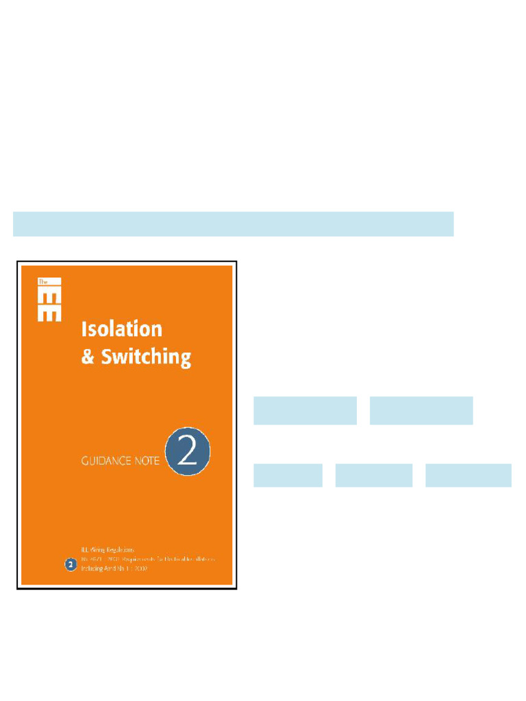 (Ebook) Guidance Note 2: Isolation and Switching (IEE Guidence Notes ...