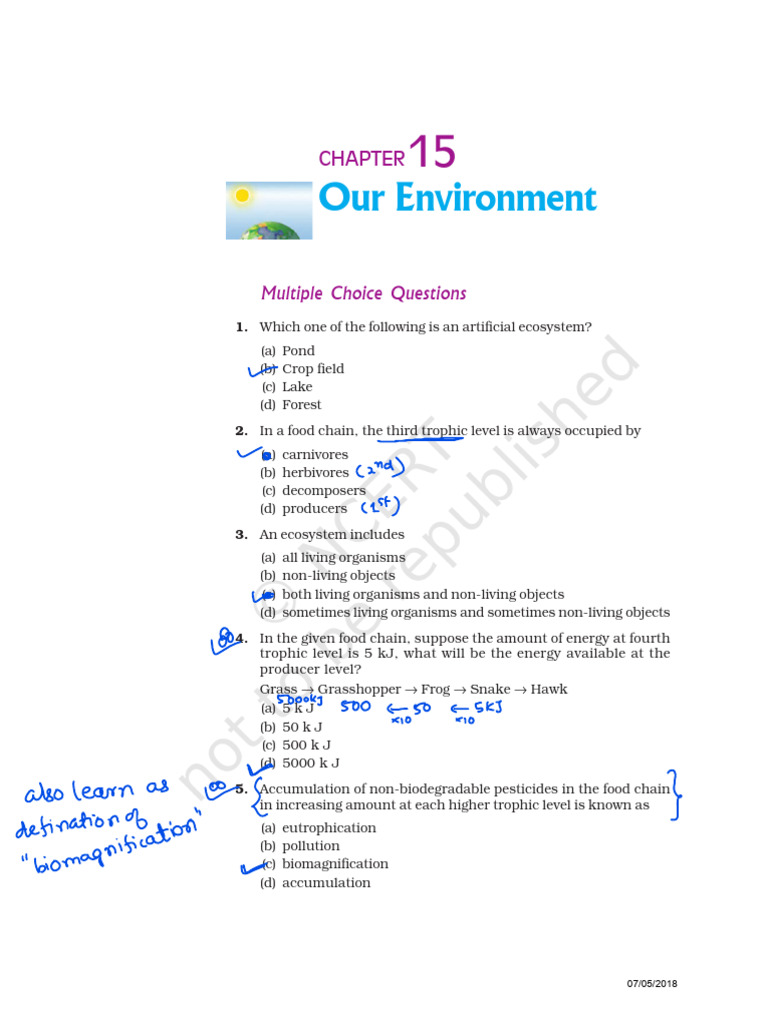 Class 10 Science 15-Answer | PDF | Biodegradation | Ecosystem