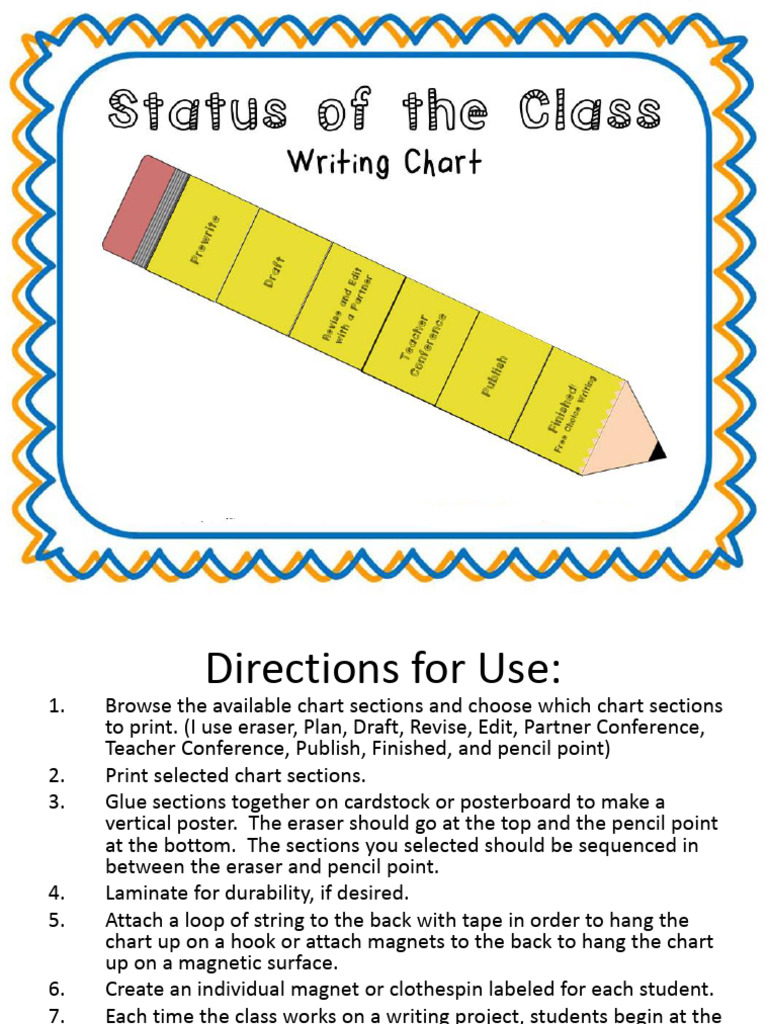 Writing Process Chart Instructions | PDF