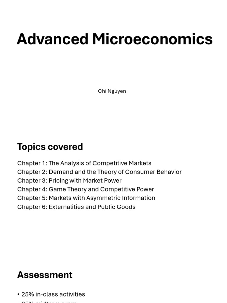 Advanced Microeconomics Concepts Explained | PDF | Elasticity ...