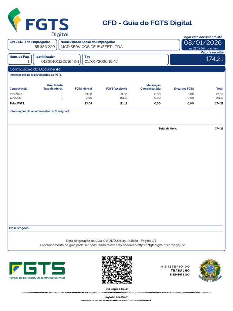 Guia de Recolhimento FGTS 2026 | PDF | Brasil