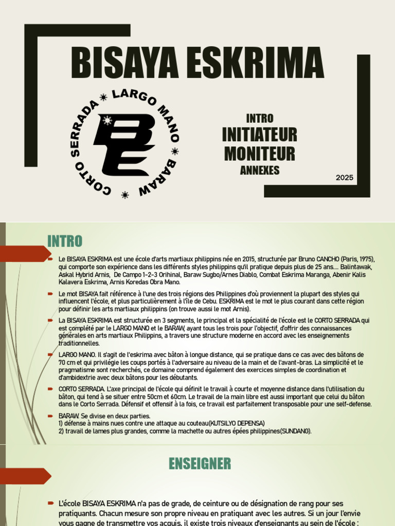Introduction au Bisaya Eskrima | PDF | Combat | Philippines