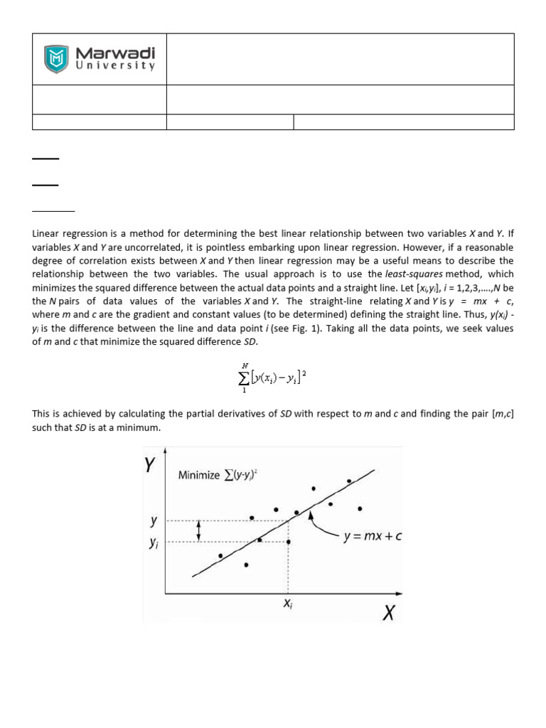 Linear Regression Best Fit Line Experiment | PDF | Linear Regression ...