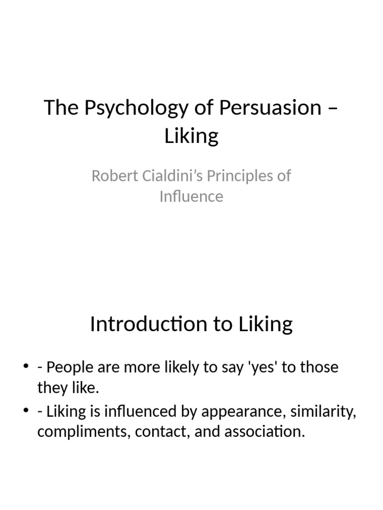 Liking Influence Presentation | PDF