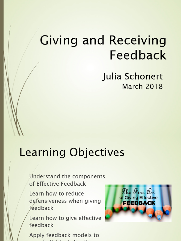 Effective Feedback Techniques Guide | PDF | Communication ...