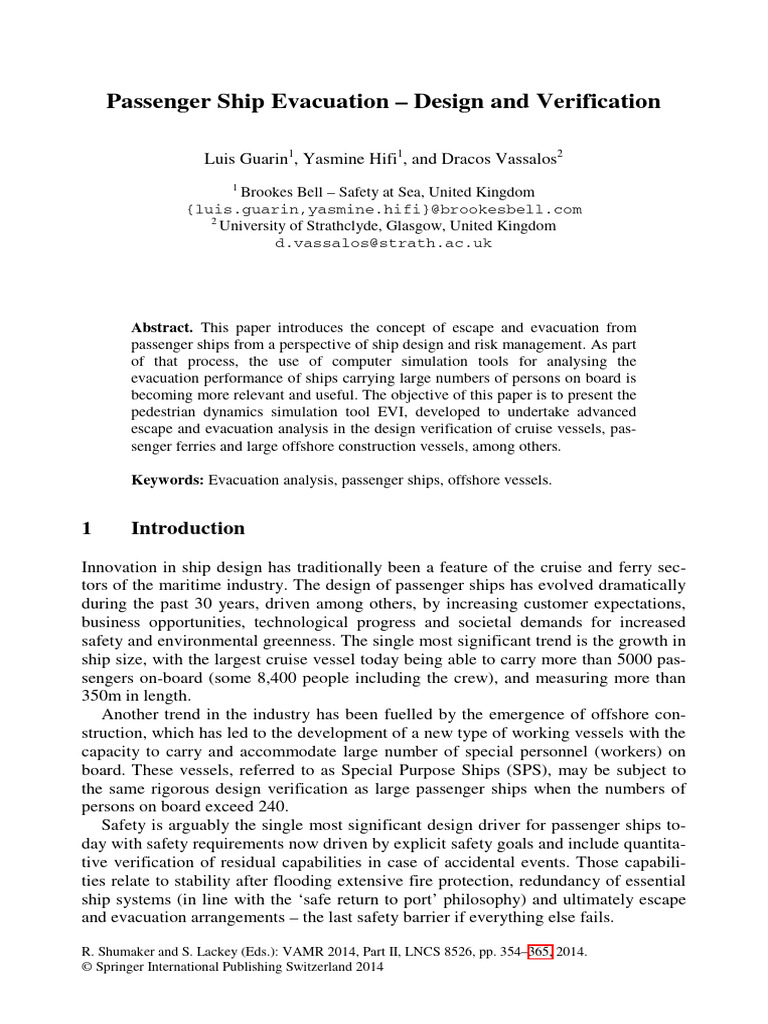 Passenger Ship Evacuation Analysis Tools | PDF | Simulation | Emergency ...