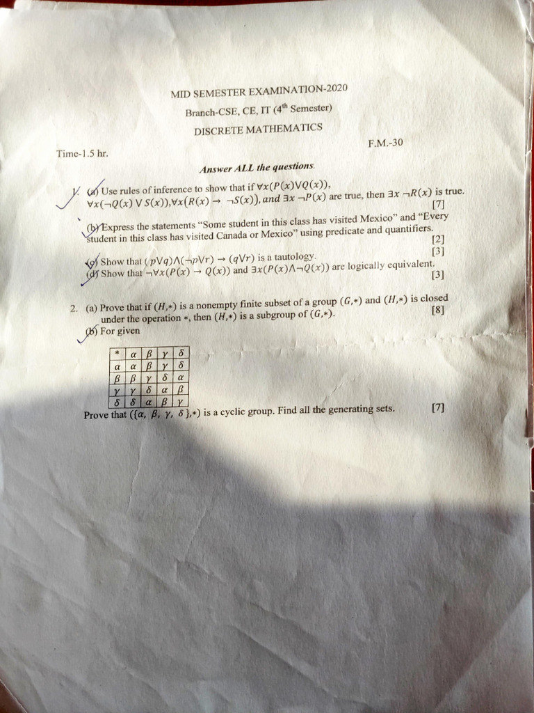 Discretemathematics Question Papers | PDF