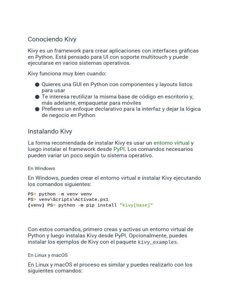 Conociendo Kivy | PDF | Python (lenguaje de programación) | Ventana ...