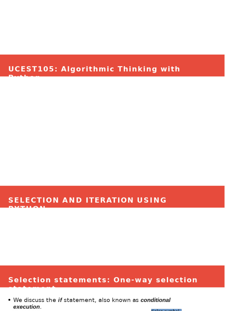 Python Selection and Iteration Basics | PDF | Computer Programming ...