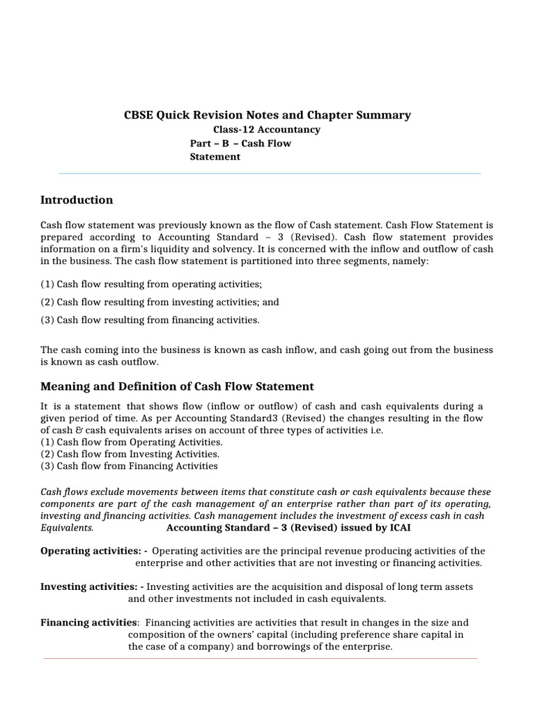 Cash flow statement (1) | PDF | Debits And Credits | Income Statement