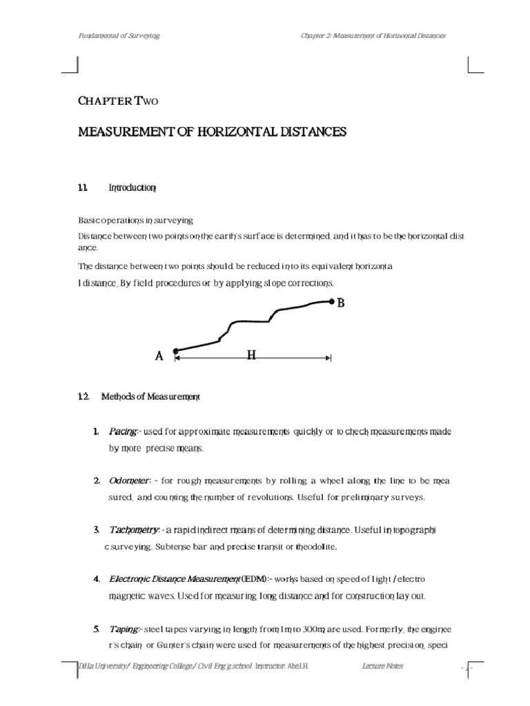 Chapter - 2 - Measurement of Horizontal Distance - Phoenix | PDF