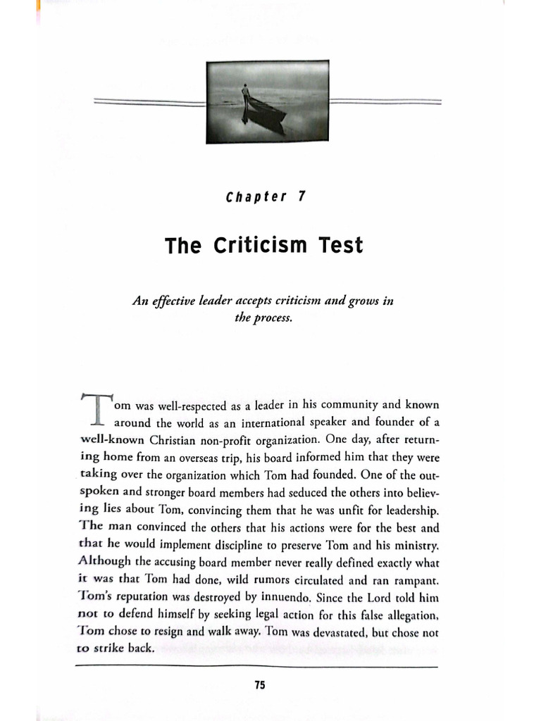 The Criticism Test | PDF